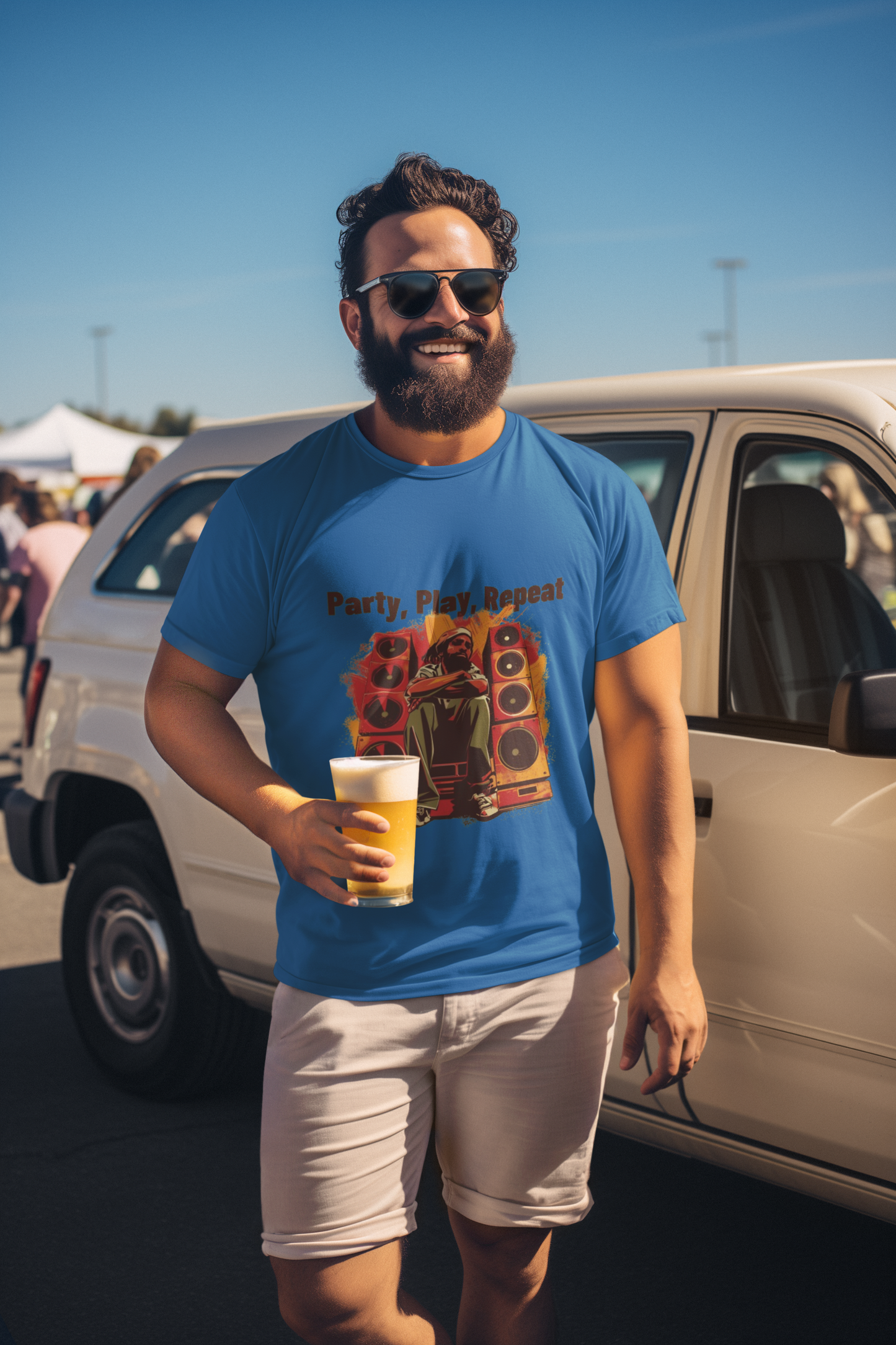 Party Play Repeat – Unisex DJ Night T-Shirt for Party Lovers