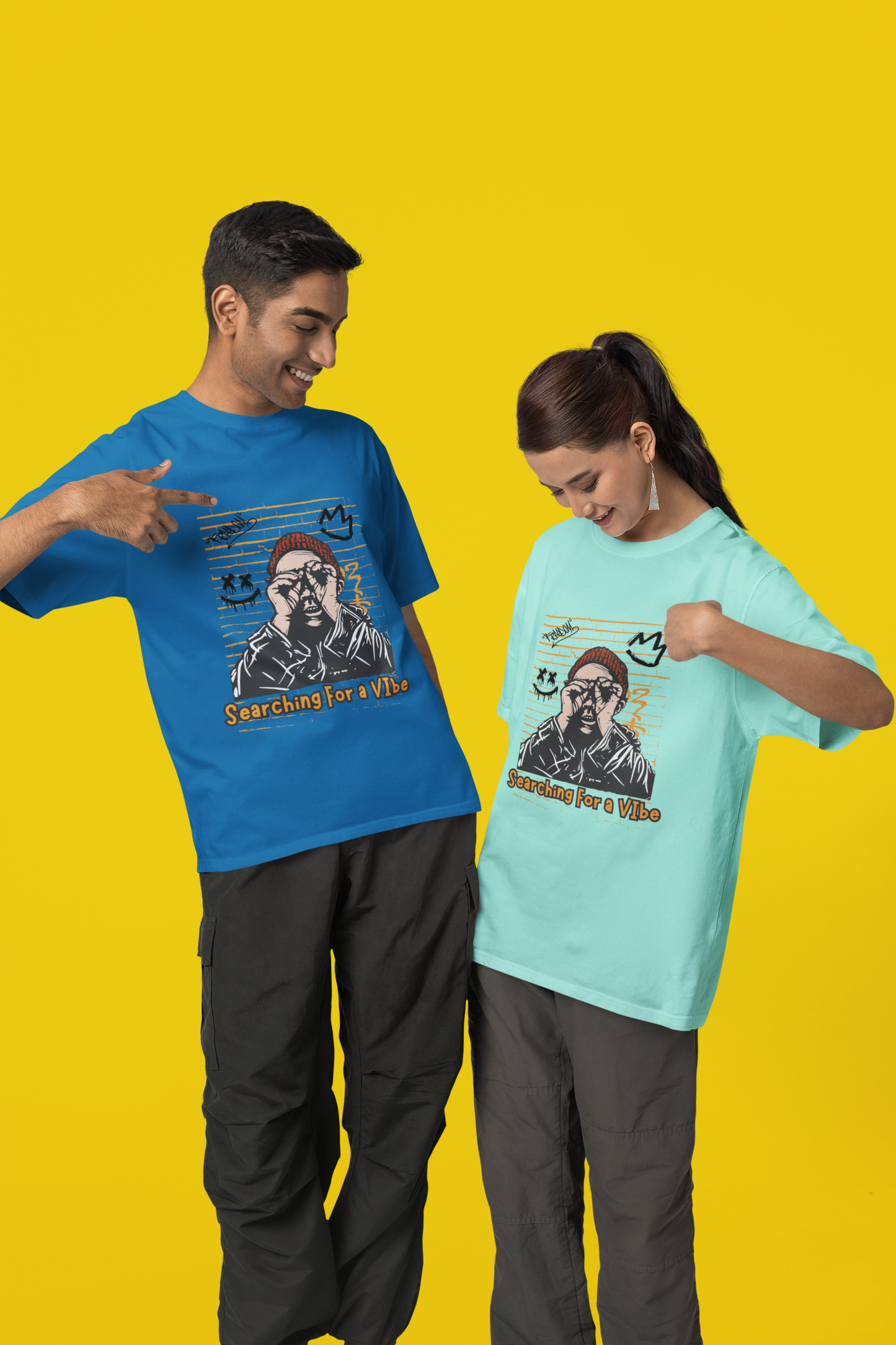 "Searching for a Vibe" Oversized Unisex T-Shirt – Perfect for Music and Party Lovers