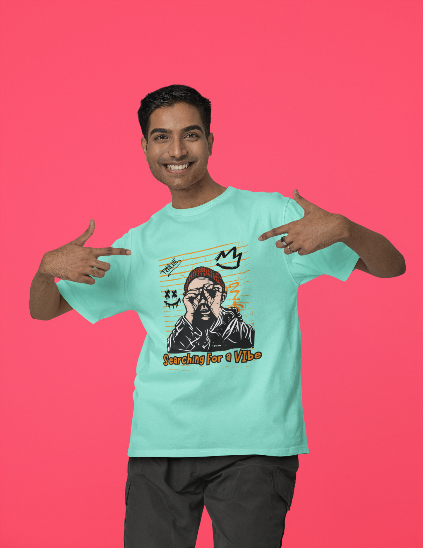 "Searching for a Vibe" Oversized Unisex T-Shirt – Perfect for Music and Party Lovers