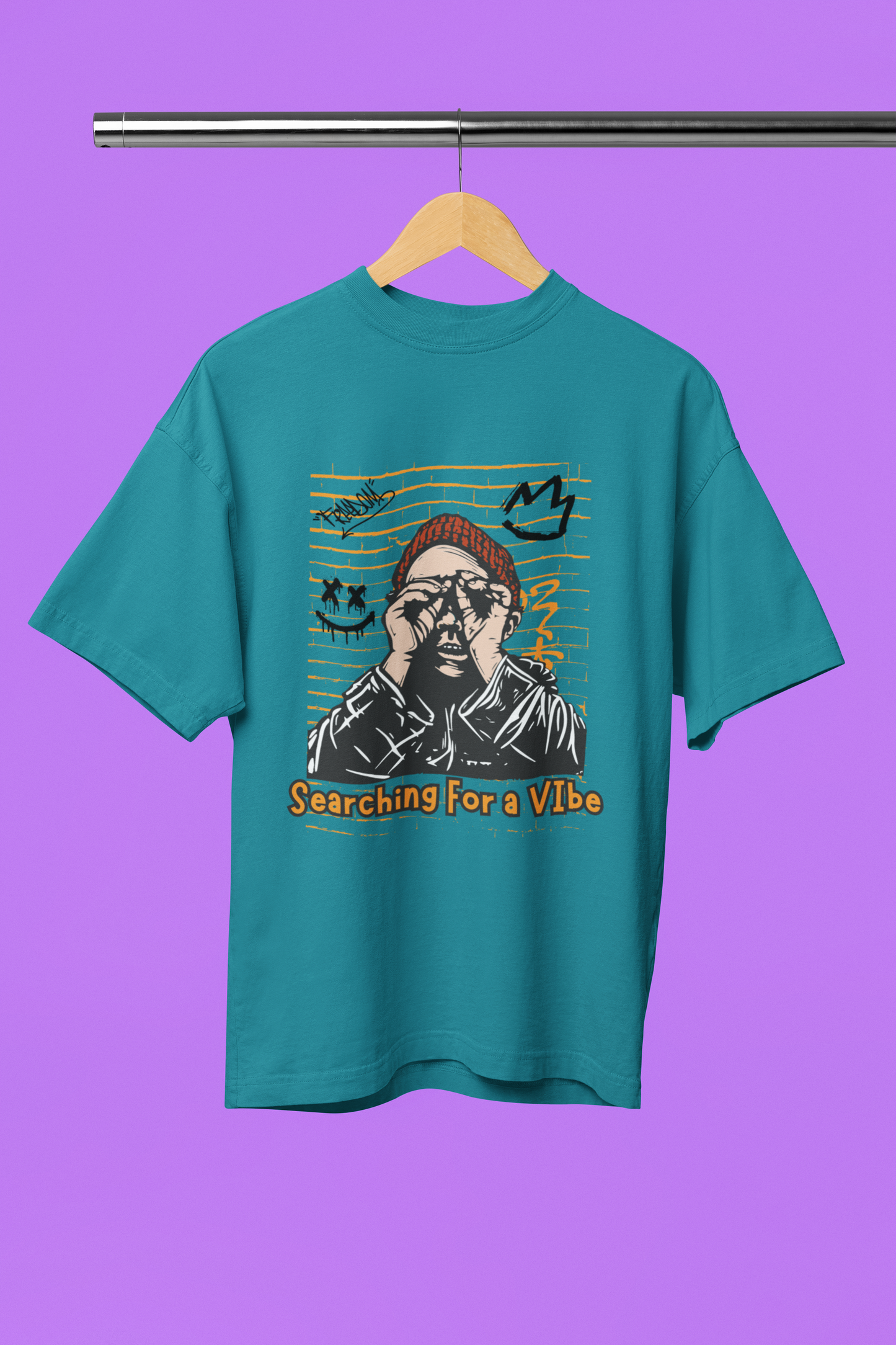 "Searching for a Vibe" Oversized Unisex T-Shirt – Perfect for Music and Party Lovers