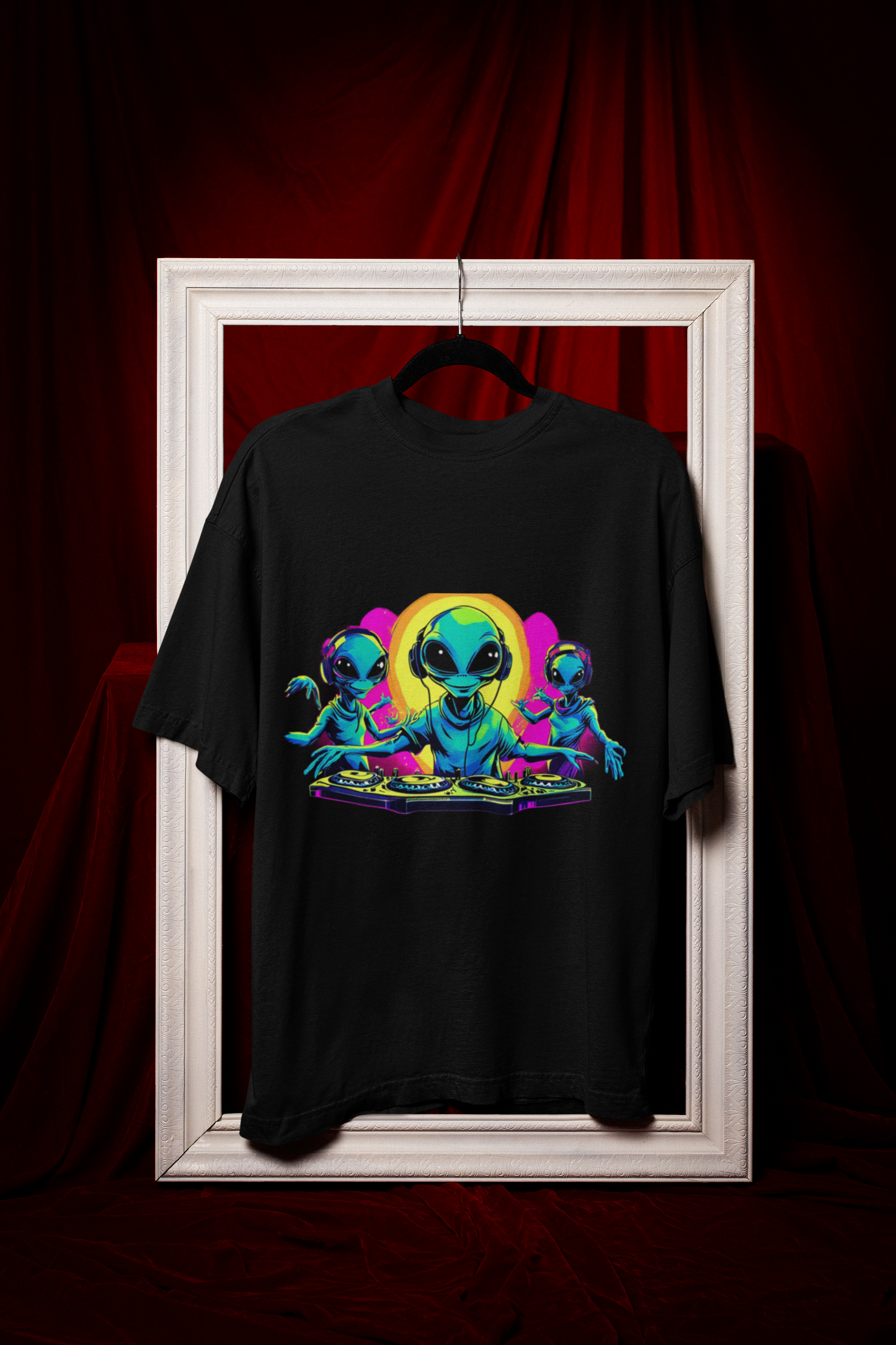 Alien Unisex T-Shirt For DJ Party Lovers, Premium Oversized T-Shirt For Men and Women