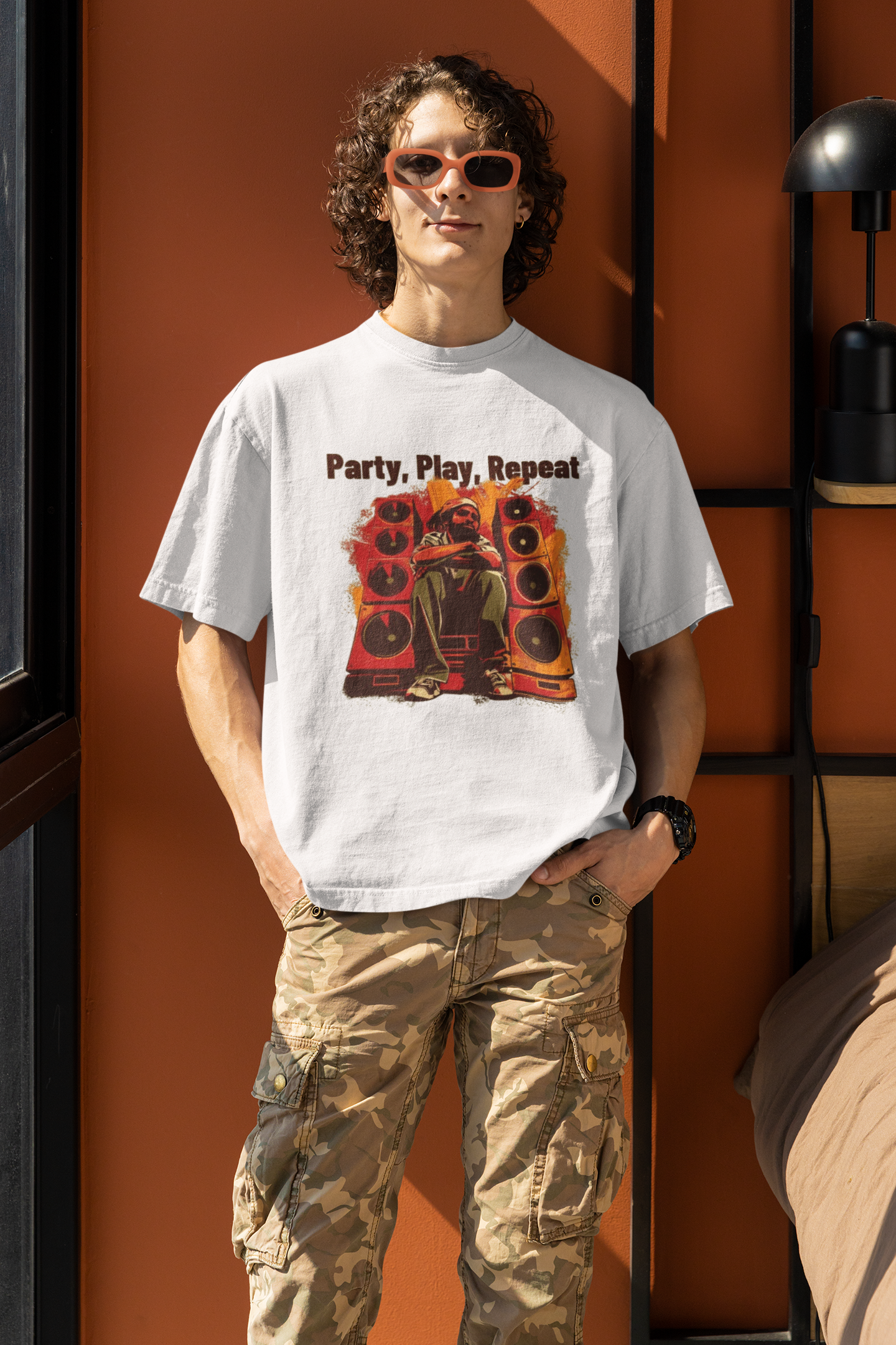 Party Play Repeat – Unisex DJ Night T-Shirt for Party Lovers