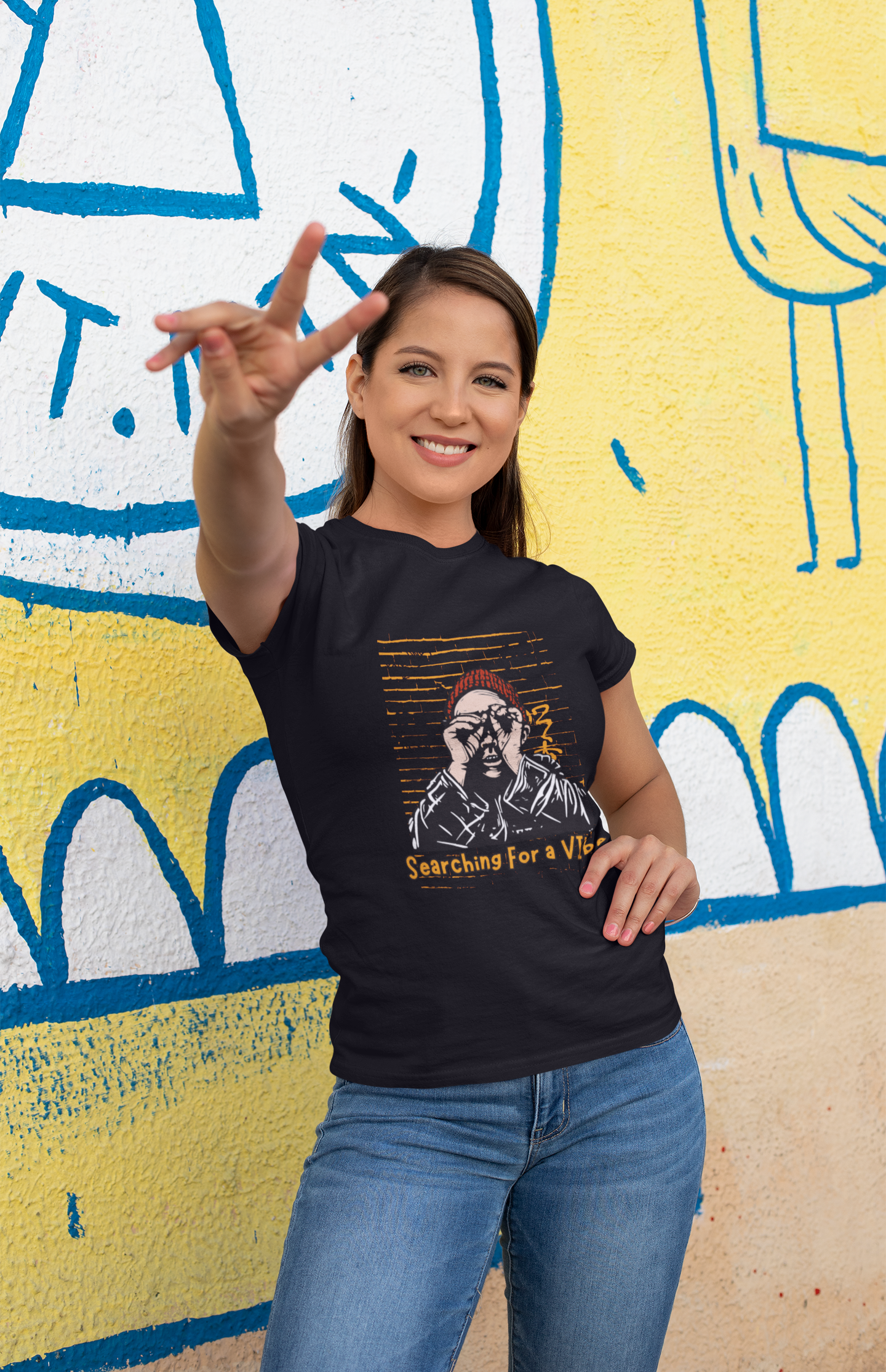 "Searching for a Vibe" Oversized Unisex T-Shirt – Perfect for Music and Party Lovers