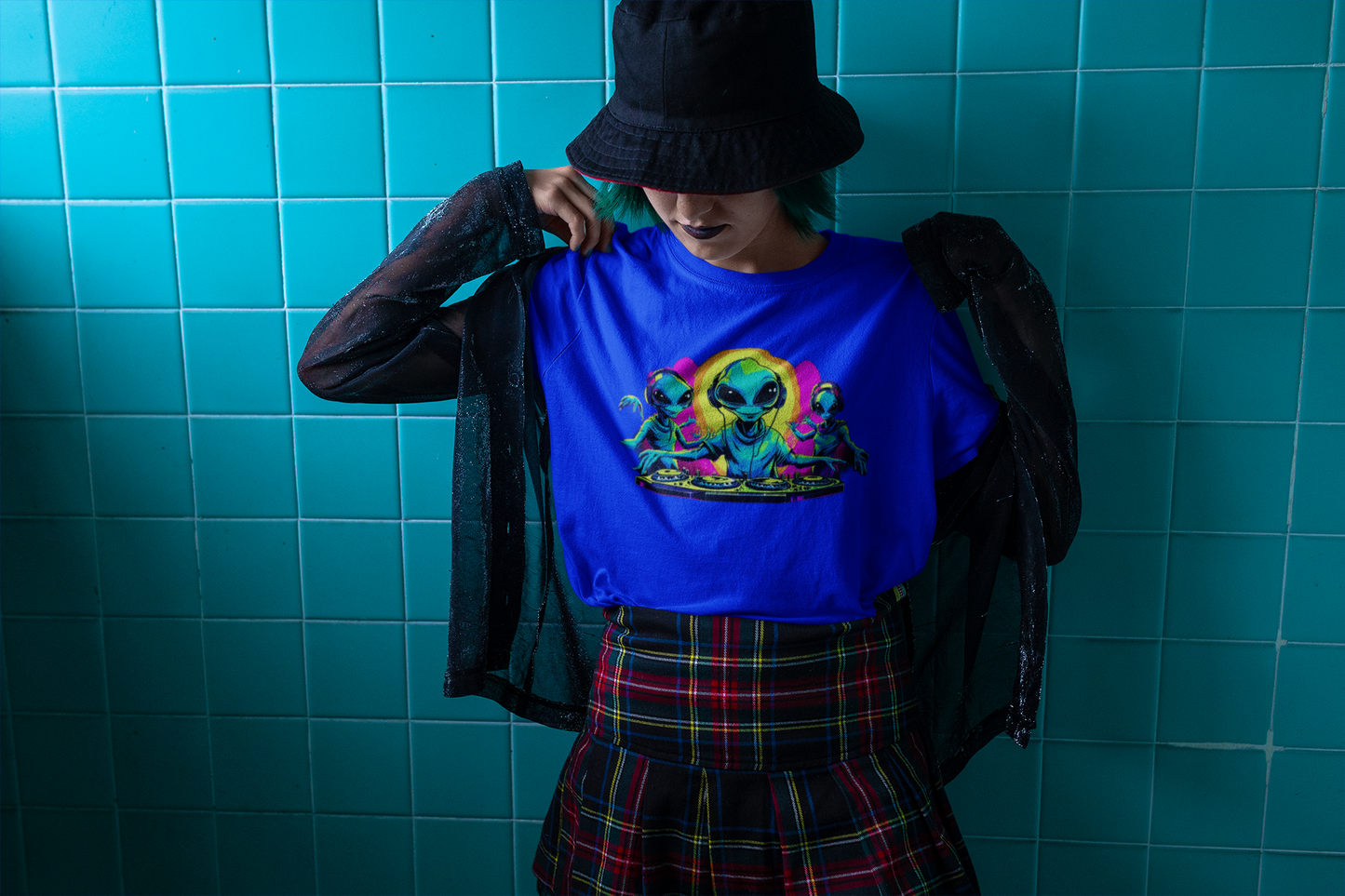 Alien Unisex T-Shirt For DJ Party Lovers, Premium Oversized T-Shirt For Men and Women