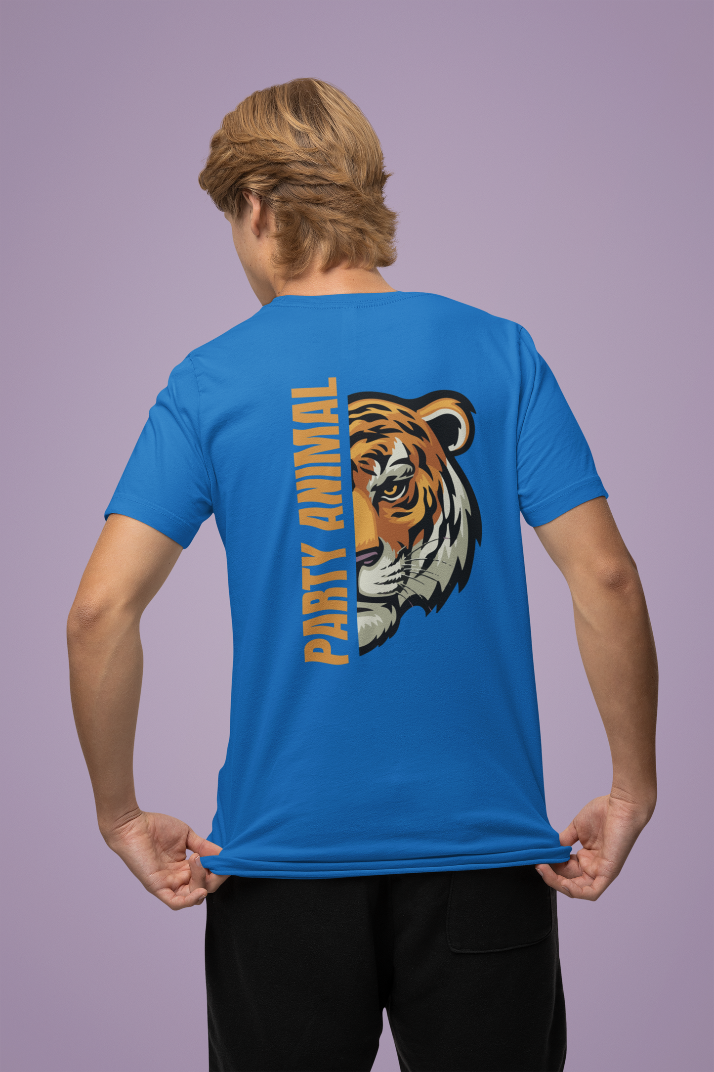 "Party Animal" Oversized Unisex T-Shirt – Featuring a Bold Tiger Face Back Design