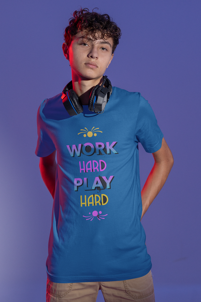 Work Hard Play Hard" Oversized Unisex T-Shirt – Perfect for Party Lovers
