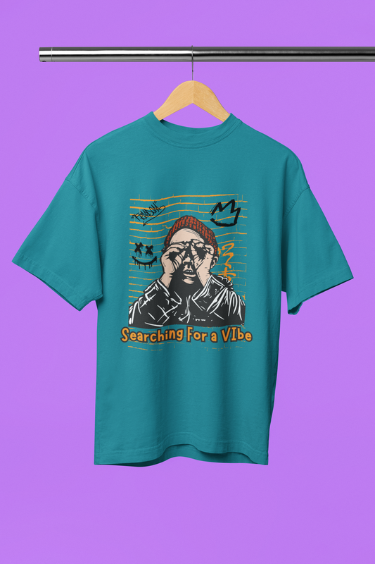 "Searching for a Vibe" Oversized Unisex T-Shirt – Perfect for Music and Party Lovers