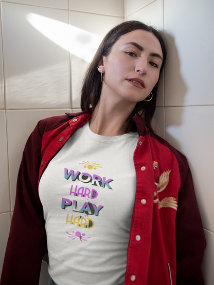 Work Hard Play Hard" Oversized Unisex T-Shirt – Perfect for Party Lovers